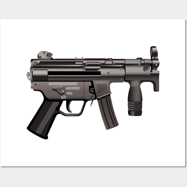 H&K submachine gun Wall Art by hoopaman